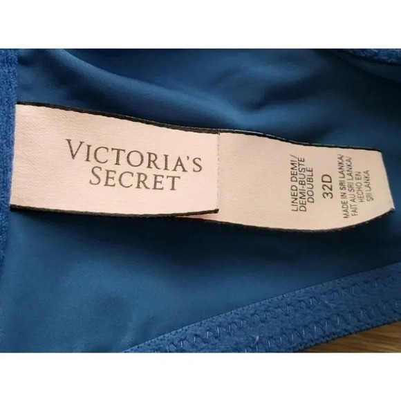 Victoria's secret lined Demi under wire front close racerback blue bra size 32D - Picture 6 of 6